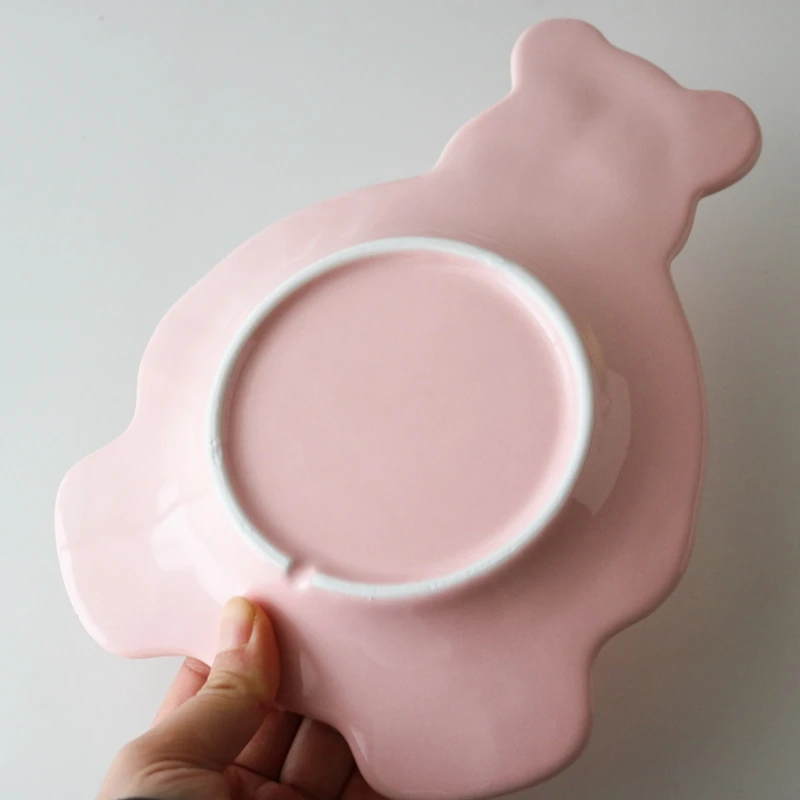 Тарелка керамическая INS с мультяшным медведем милая десертная тарелка для дома