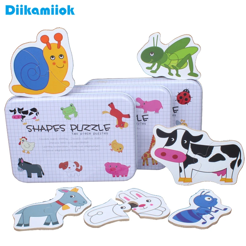 Большой размер детский деревянный пазл животное насекомое совпадающие Пазлы