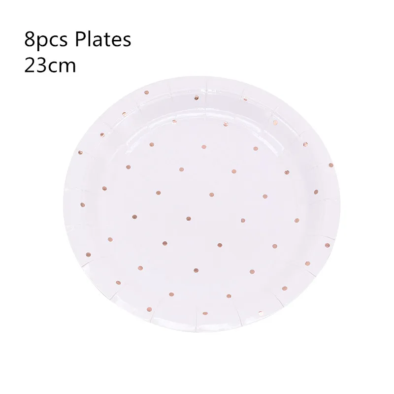 8pcs Plates 8/10 шт. розовое золото одноразовая посуда тарелка салфетки под чашки звезда Baby Shower одежда для свадьбы, дня рождения украшения свадебные принадлежности - Цвет: 8pcs Plates