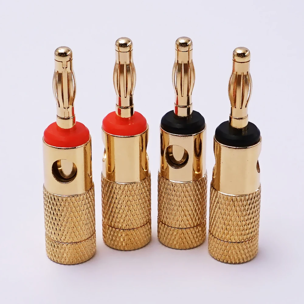 

Высококачественный позолоченный латунный штекер типа банан 100 шт./лот 4 мм для разъема аудио и видео динамика