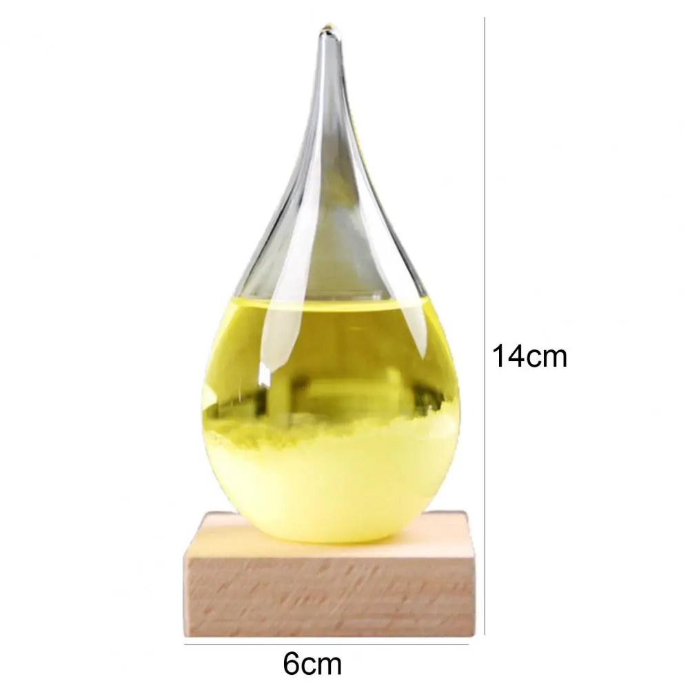 

Transparent Droplet Storm Glass with Wooden Bass Home Barometer Bottle Decor