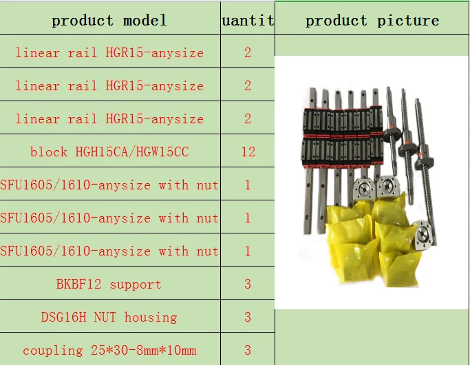 othersize contact me 3 оси 4aixs 15 мм линейные рельсы линейная направляющая HGR15 HGH15 и 16 мм шариковый винт SFU1605/SFU1610 Набор для ЧПУ - Цвет: othersize contact me
