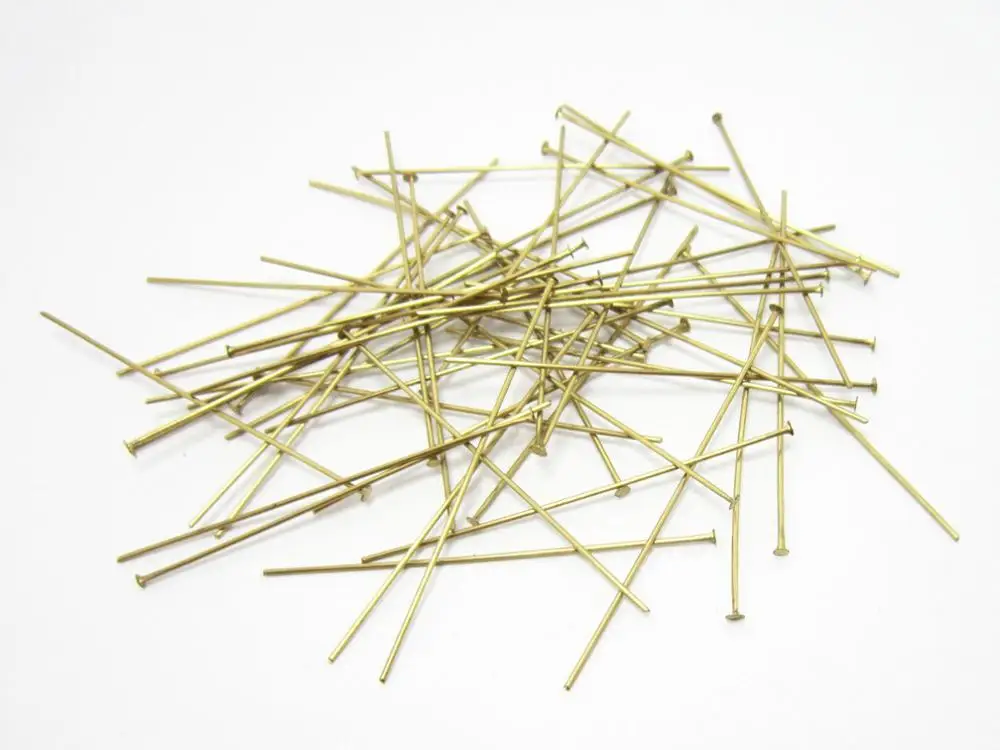 300 шт. латунные булавки для бусин 50x0 7 мм
