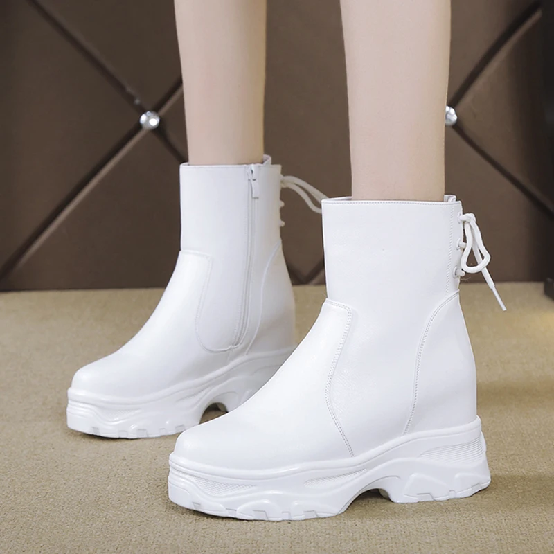 Rimocy/женские ботильоны на скрытой платформе сезон осень зима обувь из