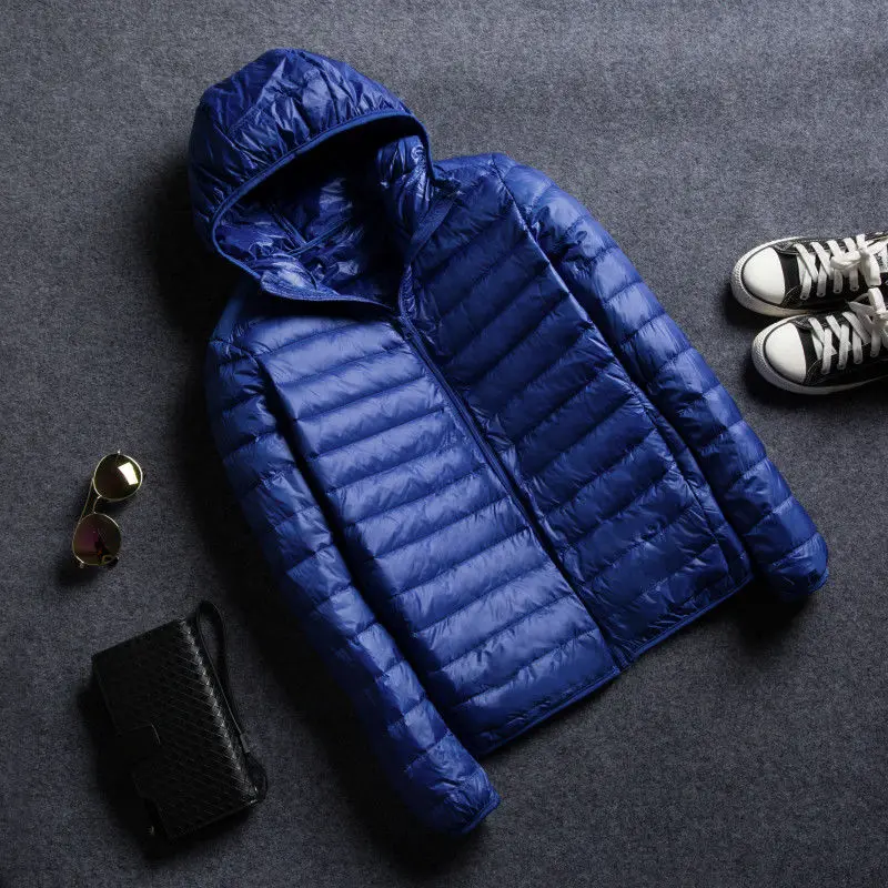 4 hooded bluebl LM парка водонепроницаемый мягкий зимний теплый утиный пух пуховик для мужчин Уличная Хип-хоп теплая куртка с капюшоном ветровка перо - Цвет: 4 hooded bluebl