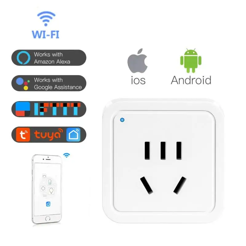 

New Smart Plug Wifi Socket 10A Power Monitor Timer Unlimited Distance Remote Tuya APP Control Works With Alexa Google Assistant