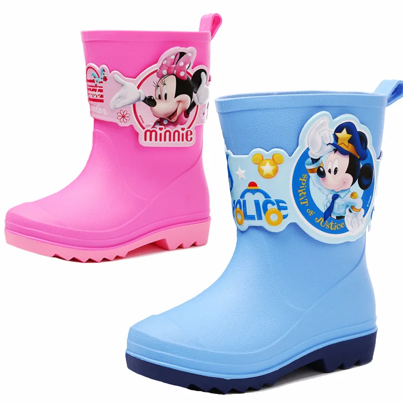 

Disney rain boots frozen girls rain boots children's non-slip water shoes car Mickey Mouse rubber shoes eu size 26-34