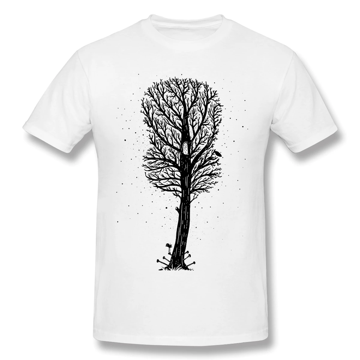 

100% Cotton Tree Tshirt for Men Short Sleeve Summer O-neck Casual Shirts Clothes Male Tee Tops Gift Idea Drop Shipping T-Shirt