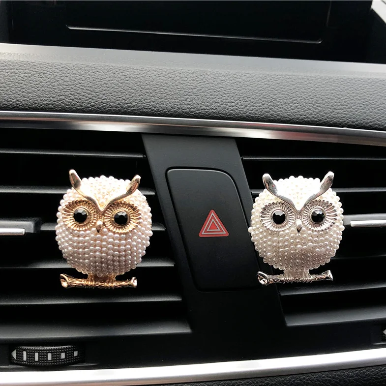 Украшение для автомобиля в виде жемчужной совы аксессуары интерьера