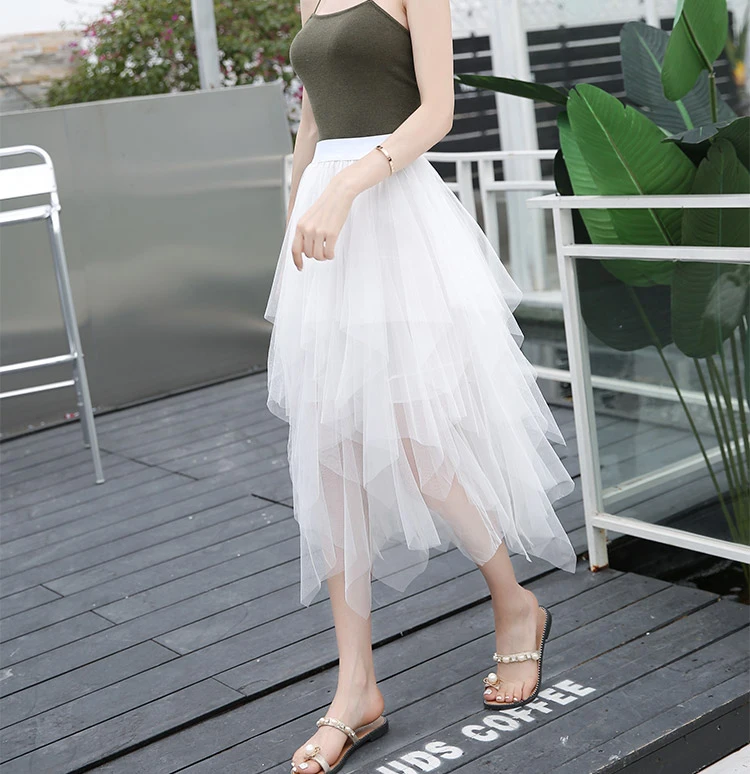 Женские фатиновые юбки, s Faldas Mujer Moda,, модные, эластичные, высокая талия, сетка, пачка, макси, плиссированная, длинная, миди, Saias Jupe, Женская юбка