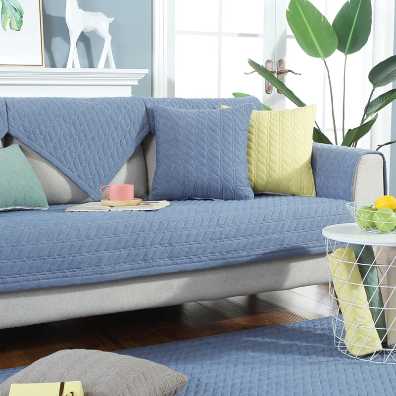 Однотонная хлопковая подушка для дивана новинка тканевый нескользящий