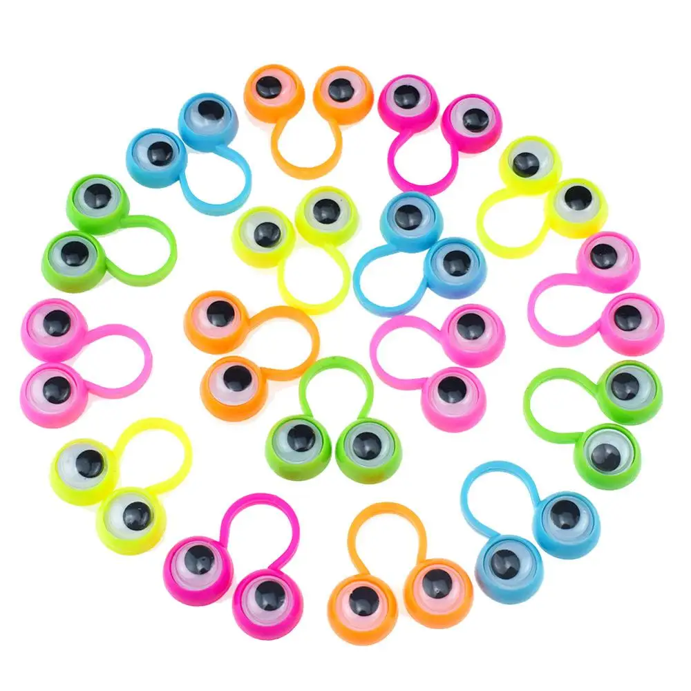 

20PCS Cute Cartoon Eye Ring Party Favors Child Birthday Guests Funny Gifts Baby Shower Small Gifts Finger Decorative Supplies