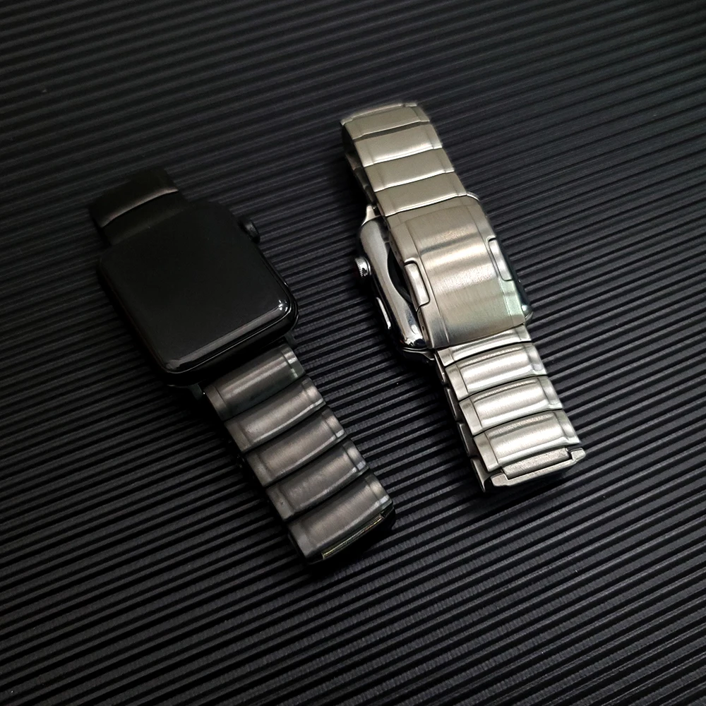 Складная застежка из нержавеющей стали ремешок для Apple watch band 44 мм 42 мм 40 мм 38 мм ссылка браслет для iWatch серии 4 5 металлический ремешок для часов