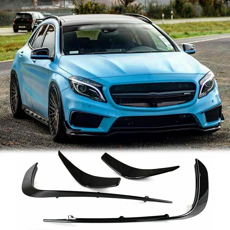 Черные передние закрылки спойлер для Mercedes BENZ GLA W156 X156 2014 2016|Наклейки на