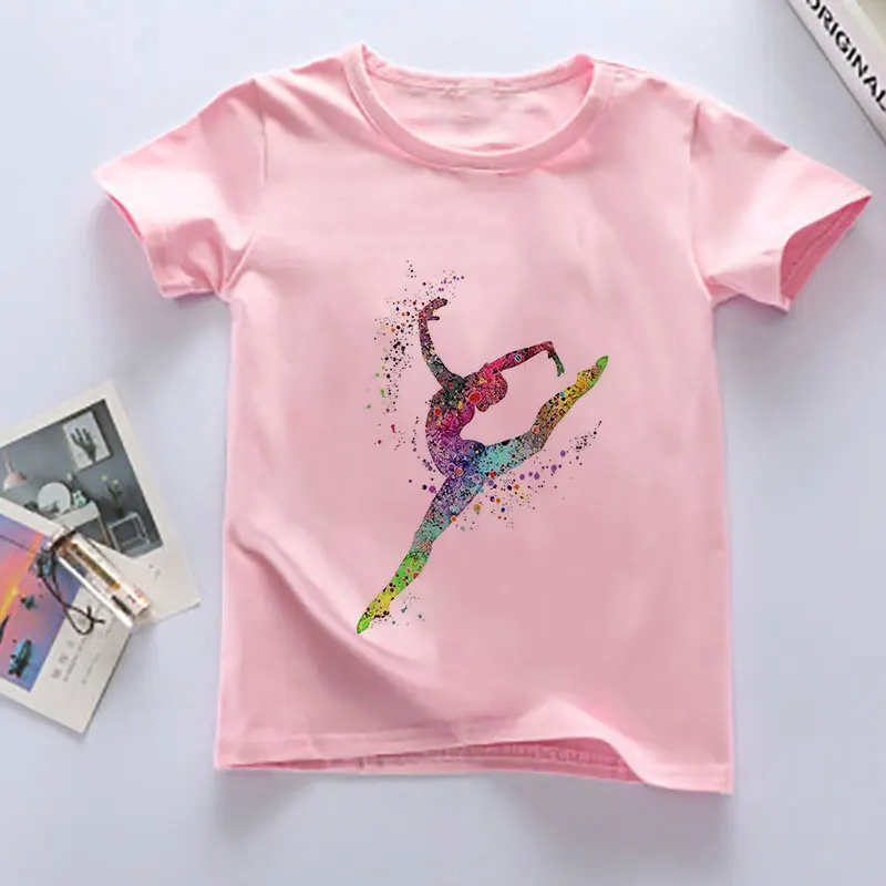 

Unisex Summer T-shirt Fashion Ballet Dancers Girls Tshirts Harajuku Retro Boy Tshirt Round Neck Kids Tshirts Baby Short Sleeve