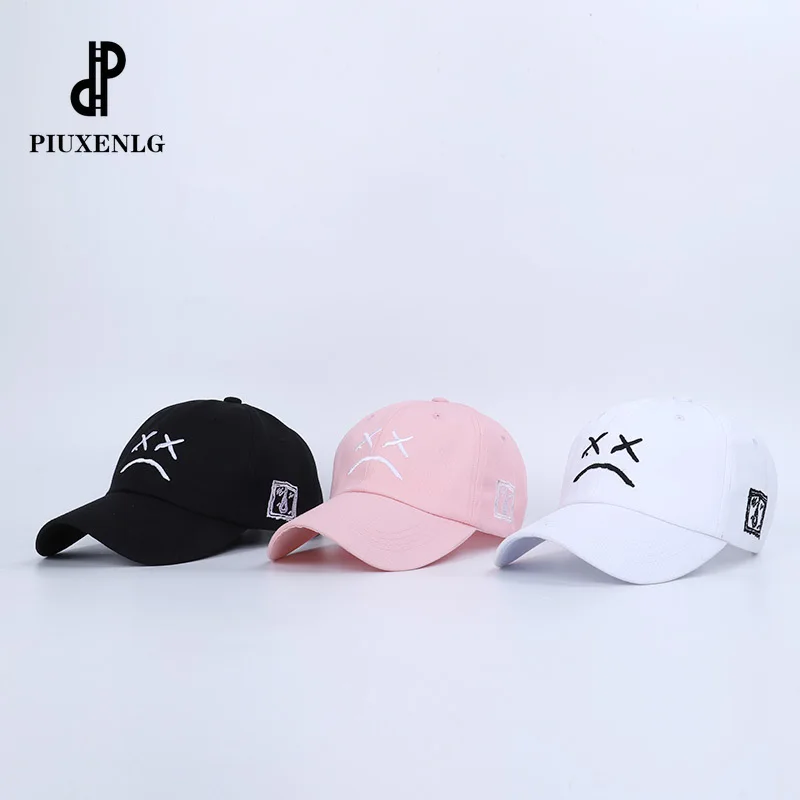 Бейсболка Lil Peep с вышивкой грустного лица для мужчин и женщин Кепка из 100% хлопка в