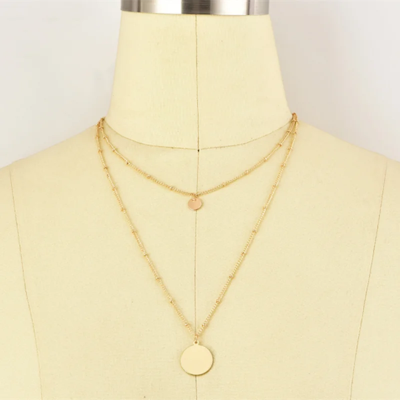 

Exquisite Jewelry Double-layer Round Pendant Necklaces Necklace for Women Gift