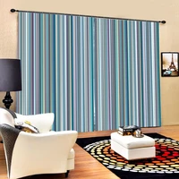 stripe curtains 3d curtain printing blockout polyester photo drapes fabric for room bedroom blackout curtain