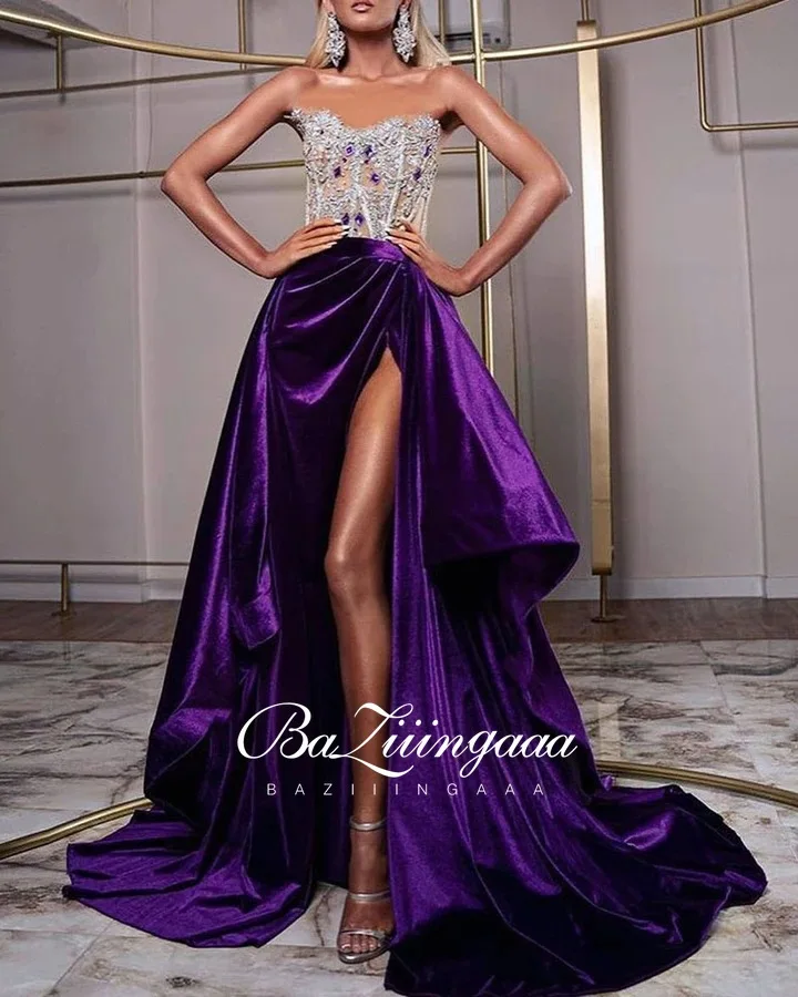 

New Elegant Woman Evening Gown Plus size slim printed long evening dress Suitable for Formal Parties