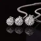 Цепочка 1ct-3ct с круглым муассанитом D Женская, ожерелье из стерлингового серебра 925 пробы с кулоном в виде подсолнуха, ювелирные украшения