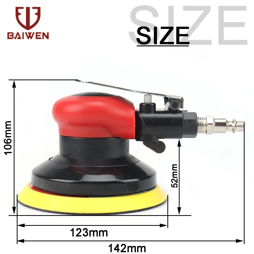5 zoll Pneumatische Air Sander Polierer Werkzeuge DA Zufällig Orbital Palm Maschine Polieren Mühlen für Autolack Pflege Rost Entfernung – Detail 2