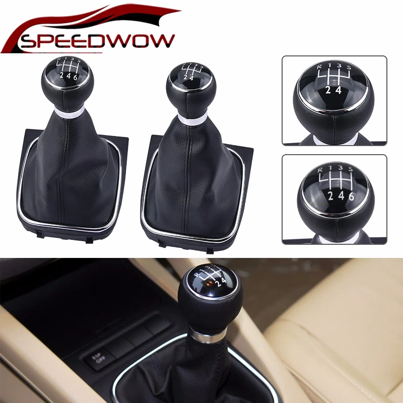

SPEEDWOW Car 5/6 Speed Gear Shift Knob Lever Stick Gaiter Boot Universal For VW Golf 5 6 Jetta MK5 05-10 Sagitar MK6 2009-2012