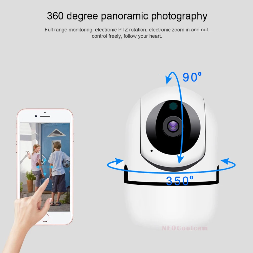 NEOCoolcam Full HD 1080P Tuya умная Мини Wi Fi камера с панорамированием и наклоном зум