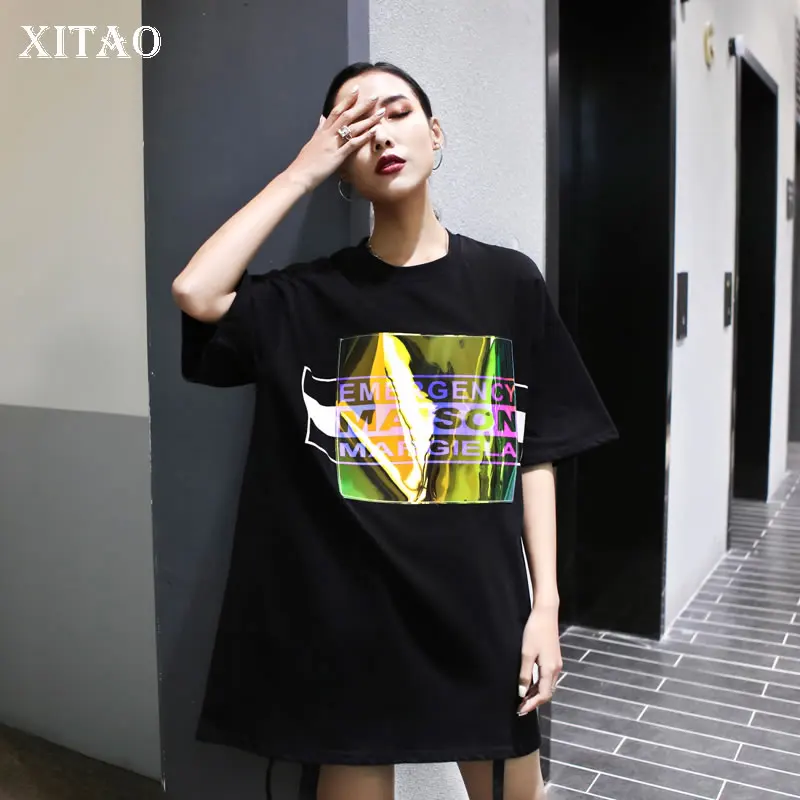 Футболка XITAO с буквенным принтом модная новинка женский элегантный весенний