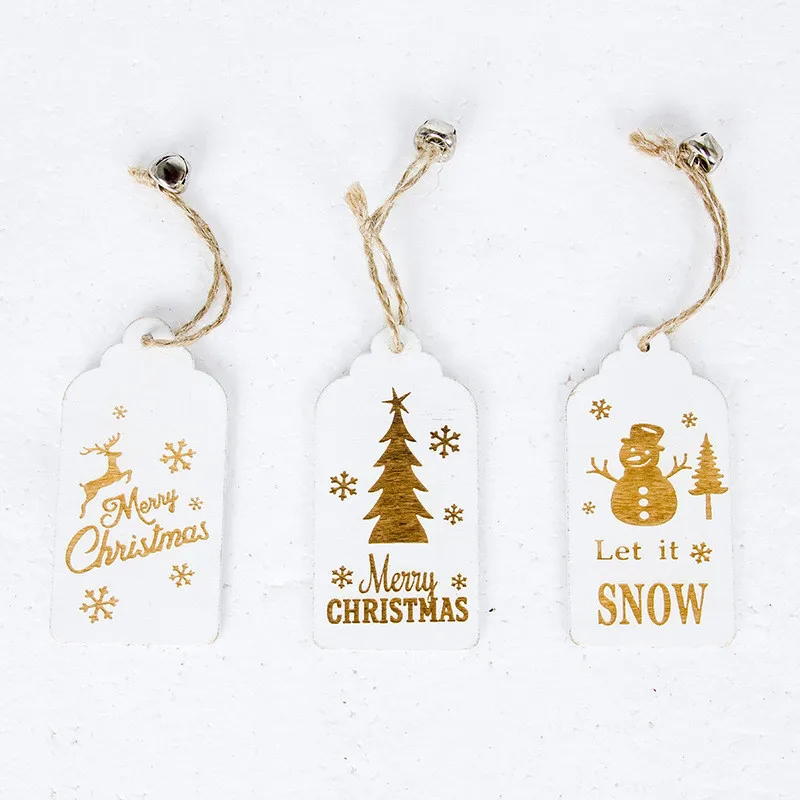 Санта-Клаус олень новый год натуральная древесина Рождественская елка подвеска