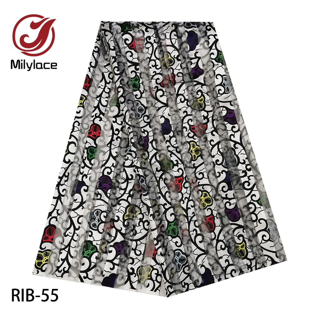 Печатная лента кружевная ткань африканский дизайн воска полупрозрачная из