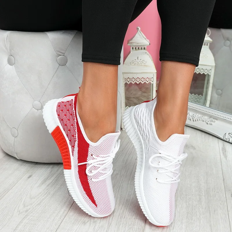 

WENYUJH 2020 Autumn Mesh Sneakers Women Casual Lace-Up Vulcanized Flat Shoes Breathable Outdoor Sport Walking Shoes Footwear
