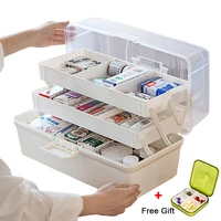 plastic storage box medical box organizer 3 layers multi functional portable medicine cabinet family emergency kit box makeup