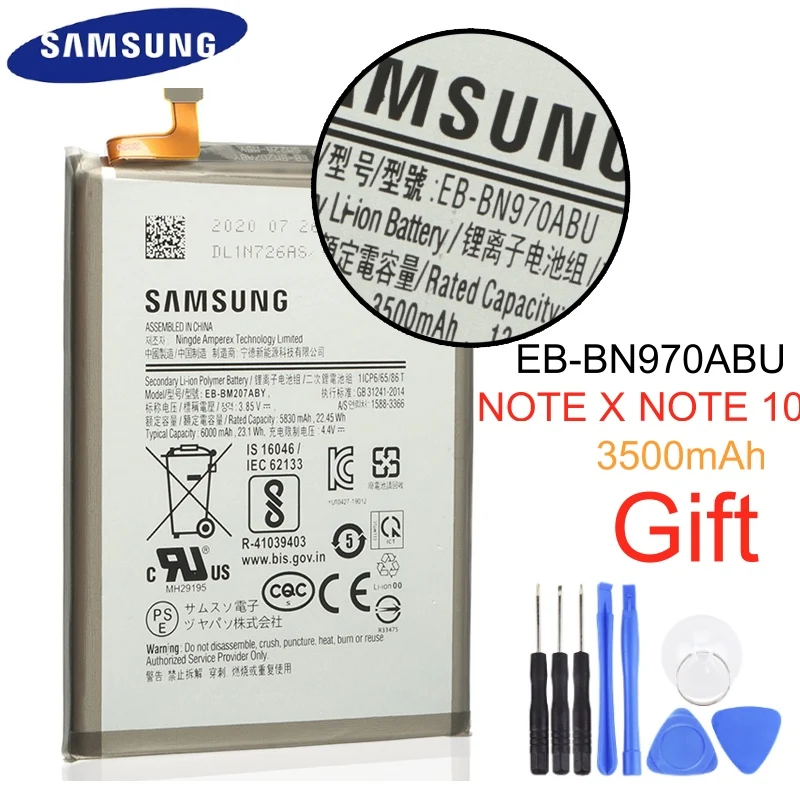 Оригинальная аккумуляторная батарея SAMSUNG телефон Galaxy Note 10 X Note10 NoteX 4000 мач