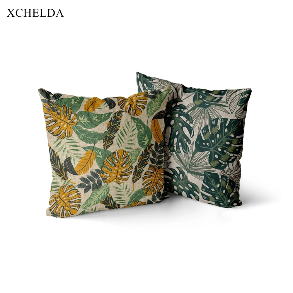 Подушка Чехол Наволочка в скандинавском стиле тропический зеленый ботанический