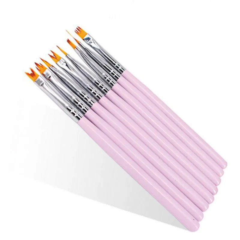 

High Quality Gel Varnish Nail Art Painting New Nail Brush UV Gel Polish Flower Drawing Pen Pink Handle Nail Art Manicure Tools