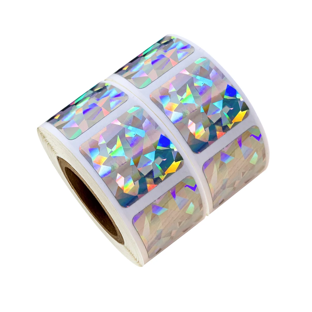 Pegatinas de rascador l&aacute;ser de 1 pulgada para ni&ntilde;os, pegatinas de Color met&aacute;lico y plateado, para juegos en promoci&oacute;n, 300 Uds.-3