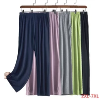 women spring autumn cotton pajama pants comfortable loose home wear wide leg sleepwear pant plus size ladies trousers 7xl