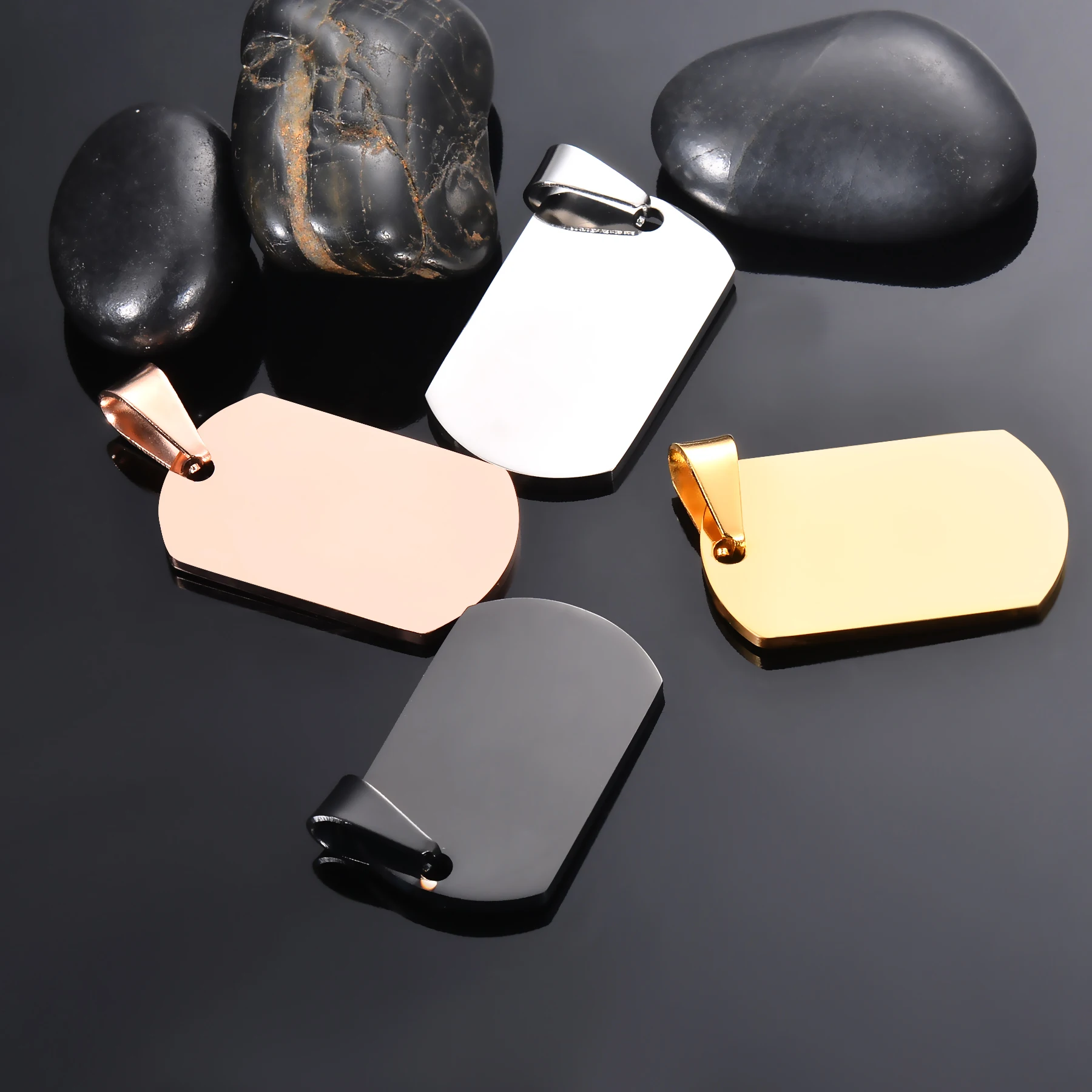 

5Pcs/lot Quality Stainless Steel Military Army Stamping Blanks Dog Tags Necklace Pendant Jewelry Wholesale