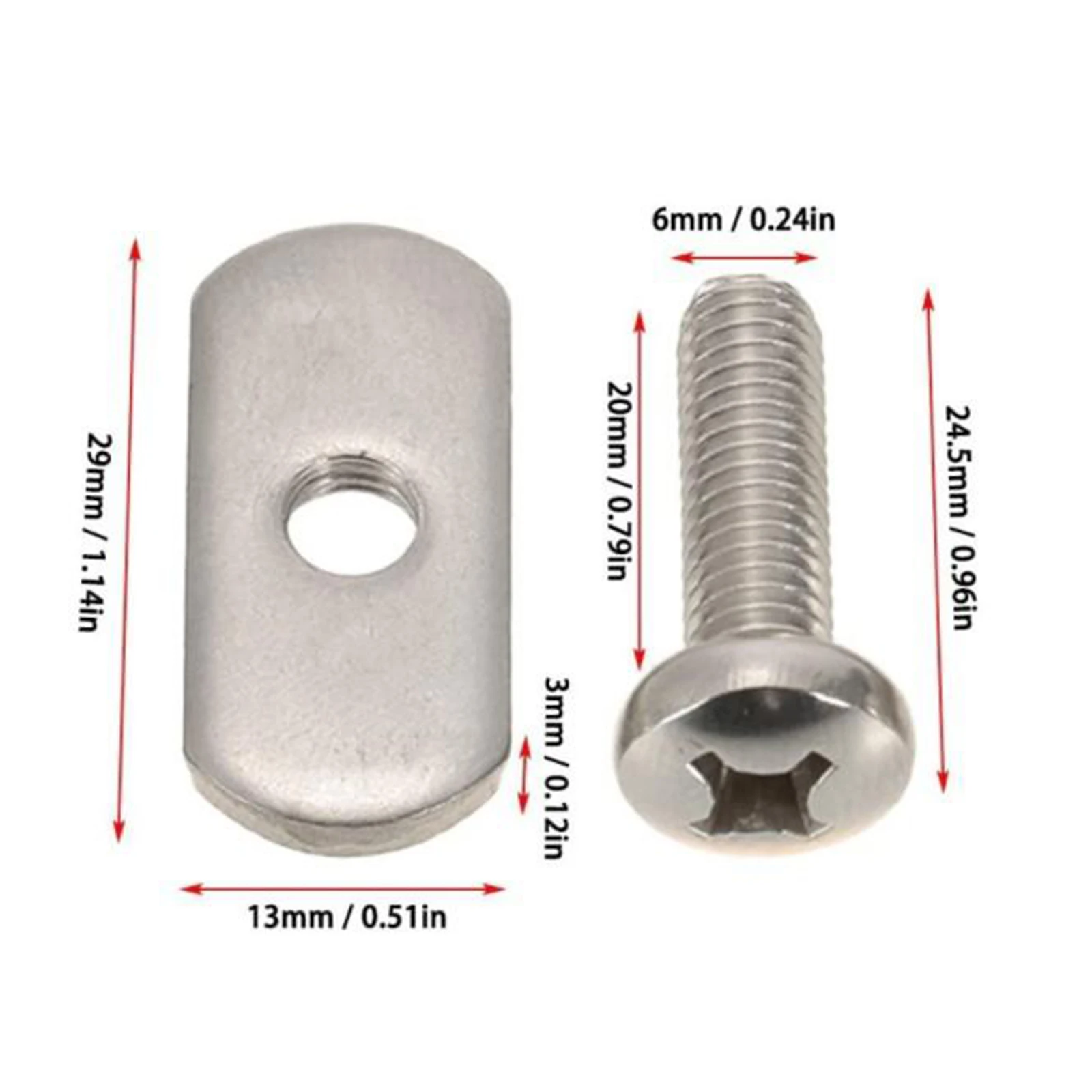 

4 Sets Kayak Screws Nuts Hardware Kayak Mounting Hardware for Rafting Boat Rail Canoe Kayak Track Mounting System Accessories