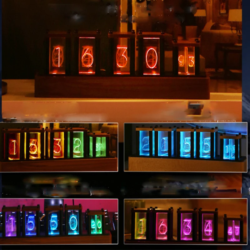 Современные цифровые часы-трубки IPS псевдосветящиеся часы RGB-трубки подарочный