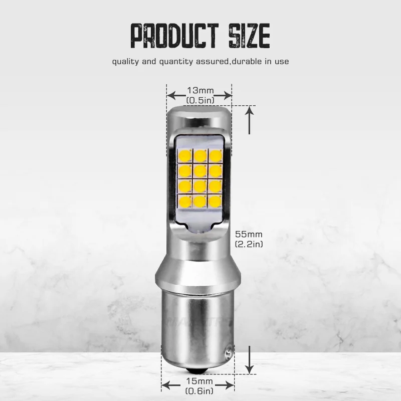 2 шт. автомобисветодиодный СВЕТОДИОДНЫЕ Лампы BA15S P21W 1156 S25 3535 24SMD 5500K|Сигнальная