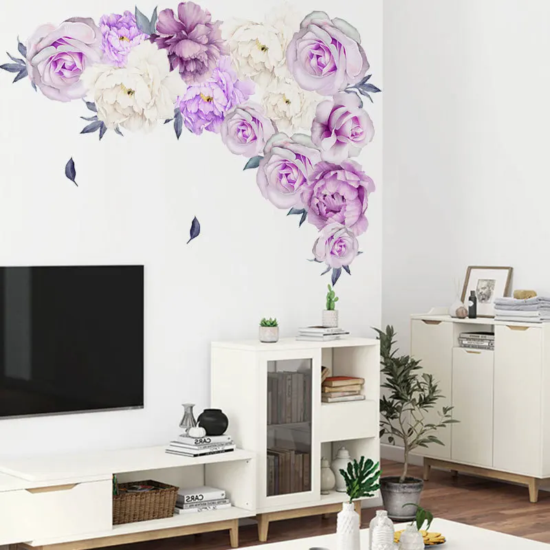 3d красивый цветок фиолетового пиона наклейка s Муро Китайский элегантный