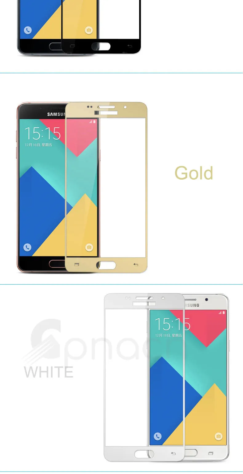 9D полное покрытие из закаленного стекла на для Samsung Galaxy A7 A5 A3 J3 J5 J7 S7 Защитная пленка для экрана