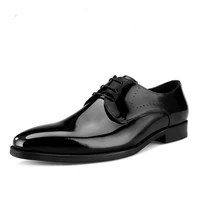 british patent leather business dress shoes mens bright leather cowhide wedding shoes