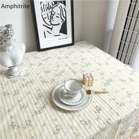 cutelife in daisy cotton yellow soft tablecloth rectangular embroidery picnic table cover home decoration wedding table cloth