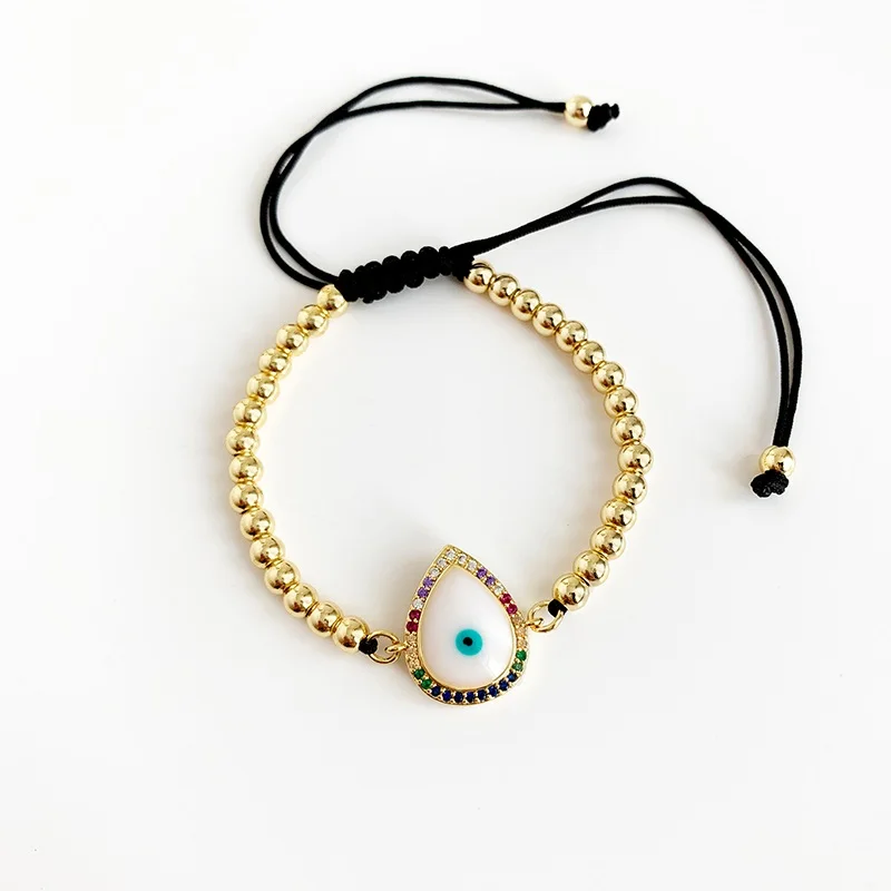 Лаки синий циркон сглаза браслет Femme Серебро Золото Цвет медь звено цепи браслеты