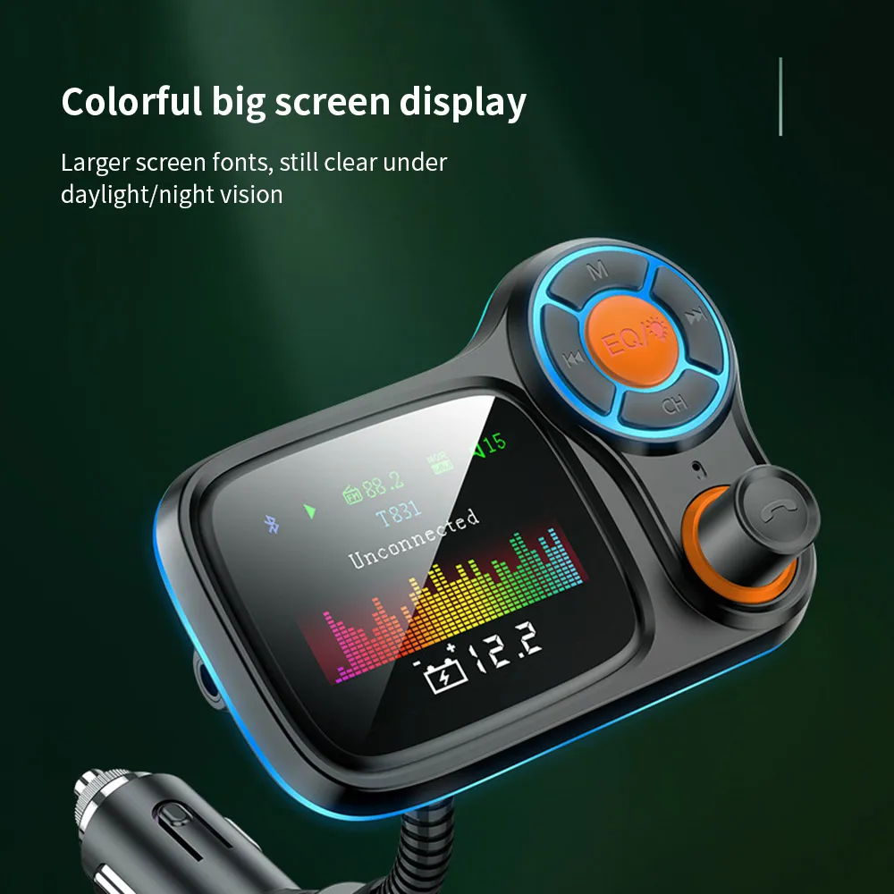 Беспроводной fm передатчик автомобильный комплект цветной экран mp3 плеер быстрая