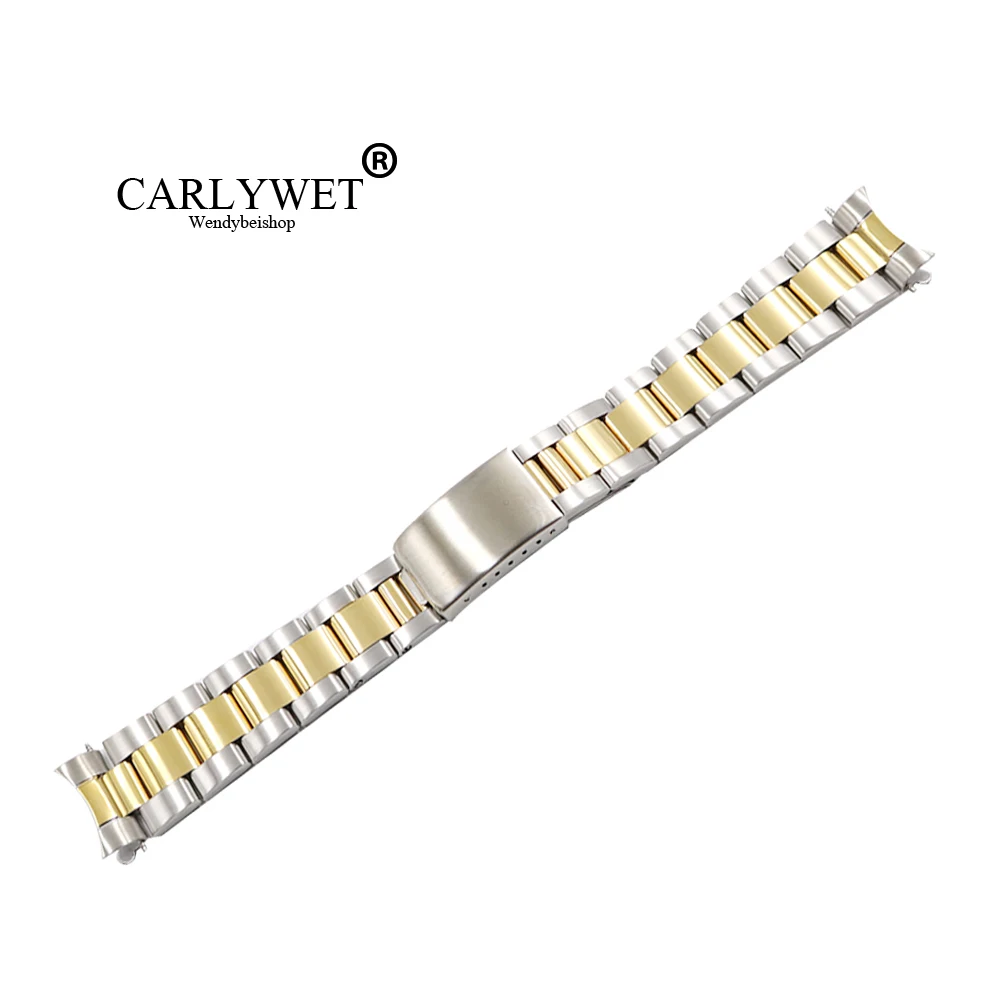 Ремешок для часов CARLYWET 13 17 19 20 мм нержавеющая сталь 316L серебристый черный
