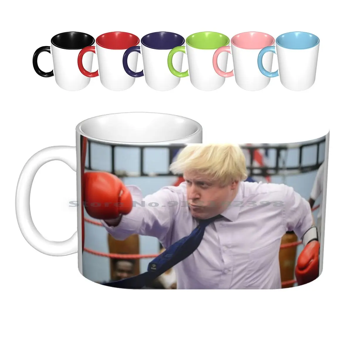 Boris Johnson-Boxing Ceramic Mugs Coffee Cups Milk Tea Mug Boris Johnson Theresa May Dominic Raab Matt Hancock Sajid Javid