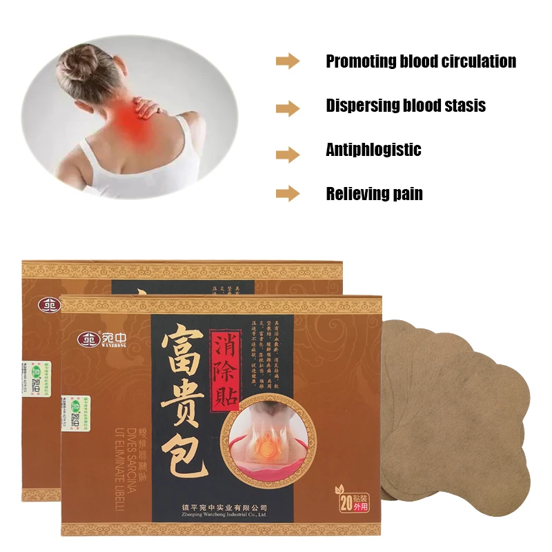 

20PCS Wealth Pack Elimination Patch Treatment Cervical Lumbar spine Orthopedic Pain Relief Patch Blood Promote Circulation